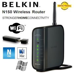 iBood - Belkin N150 Geavanceerde Draadloze Router met USB Netwerk Adapter