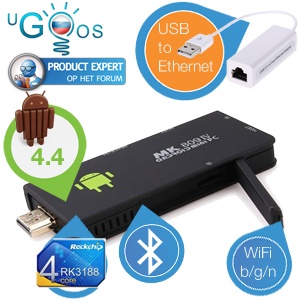 iBood - Beter dan een SmartTV: Ugoos MK809IV Android 4.4 mini-PC met Ethernetadapter