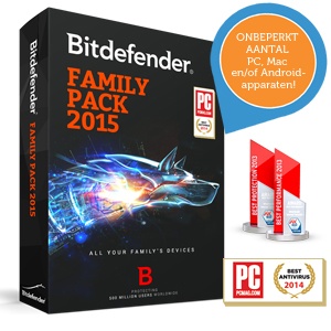 iBood - Bitdefender Family Pack 2015: dé alles-in-één-beveiliging voor een onbeperkt aantal apparaten