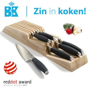 iBood - BK Skills 7-delige Professionele Keukenmessenset met Luxe Houten Ladeblok