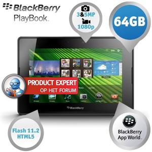 iBood - BlackBerry PlayBook 64 GB 7-inch tablet met dual camera's met filmen in Full HD-resolutie - Refurbished