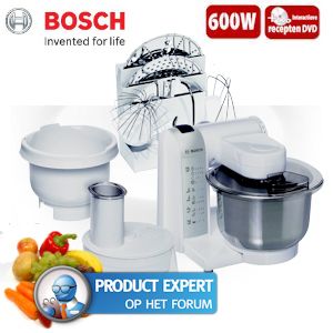iBood - Bosch 600W sterke keukenmachine met Interactieve recepten DVD en uitgebreid accessoirepakket