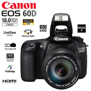 iBood - CANON EOS 60D spiegelreflexcamera + EF-S 17-85mm f/4-5.6 IS USM objectief