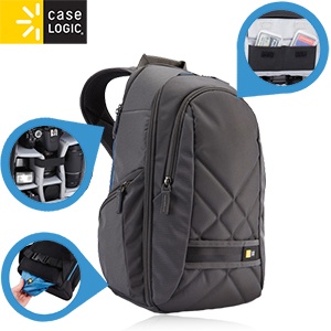 iBood - Case Logic CPL-108 camerarugzak, grijs – voor het veilig vervoeren van je camera en nog veel meer!