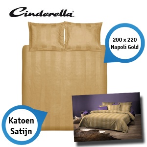 iBood - Cinderella Dekbedovertrek set – Napoli Gold – 200x220