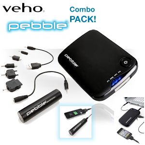 iBood - Combinatie pakket Veho Pebble en Pebble Smart Stick Pro - draagbare energie-opslag voor uw belangrijkste mobiele apparaten