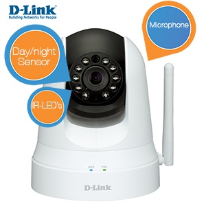 iBood - D-Link Wireless N Dag & Nacht Pan / Tilt Cloud Camera Met ingebouwde Wireless N Range Extender.