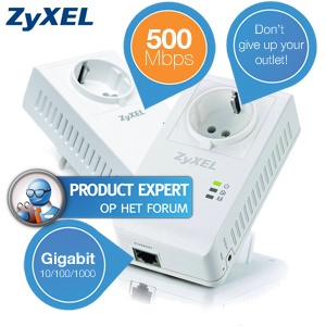 iBood - Duo Pack Pass-Through 500Mbit ZyXEL Powerline Adapter Kit