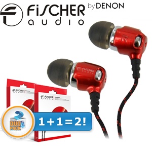 iBood - Duopack Fischer Audio Consonance Premium in-ears Rood