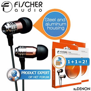 iBood - Duopack Fischer Audio FA-912 in-ears met in-line afstandsbediening en microfoon