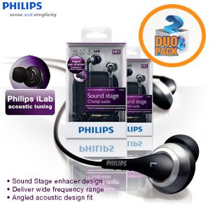 iBood - Duopack Philips In-Ears SHE9800 met akoestische afstemming door Philips iLab voor dieper en krachtiger geluid!