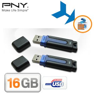 iBood - Duopack PNY Attaché USB 2.0 16GB geheugenstaafjes