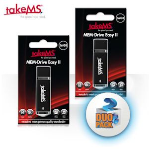iBood - Duopack TakeMS MEM-Drive Easy II USB 2.0 geheugensticks met 16 GB
