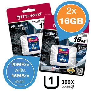iBood - Duopack Transcend 16 GB Premium SD TS16GSDU1 Memory Cards
