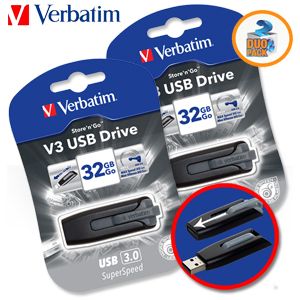 iBood - Duopack Verbatim 32 GB USB 3.0 flash drive met maximaal 80 MB/s lezen en 25 MB/s schrijven