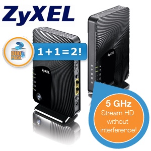 iBood - Duopack ZyXEL WAP5605 5-GHz Wireless N Media Streaming Box