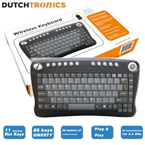iBood - Dutchtronics Wireless Keyboard met muisfunctie – 30 meter draadloze bewegingsvrijheid - QWERTY