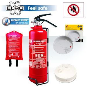 iBood - Elro Brand Protectie Pakket: Poederblusser, twee rookmelders, brandalarm en branddeken