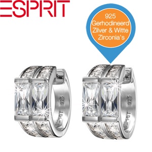 iBood - Esprit Creolen IOCONY GLAM oorbellen – zilver met witte zirkonia's