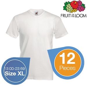 iBood - Fruit of the loom 12 witte katoenen t-shirts – nu online maat XL