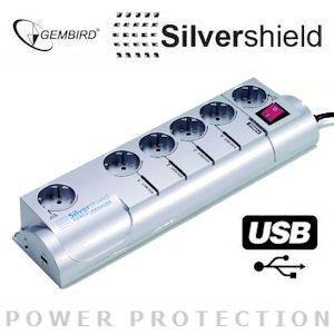 iBood - Gembird SIS-PMS Silvershield Programmeerbare Stekkerdoos met overspanningsbeveiliging