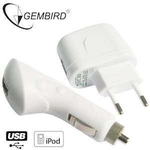 iBood - Gembird USB Oplaadadapters voor Auto en Stopcontact