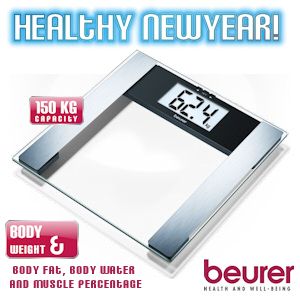 iBood - Gezond Nieuwjaar! met deze Beurer BG17 glazen lichaamsanalyse weegschaal!