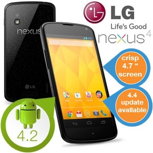 iBood - Google/LG Nexus 4 Android 4.2 Smartphone 8GB (refurbished)