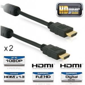 iBood - HDGear Dubbele Ferrite HDMI Kabels van 1.5 en 3.0 meter 1080p Gold-Plated