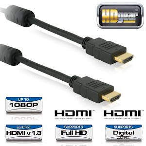 iBood - HDGear Gold Plated HDMI 1080p kabels van 1.5 en 3.0 meter met dubbele ferrite filter