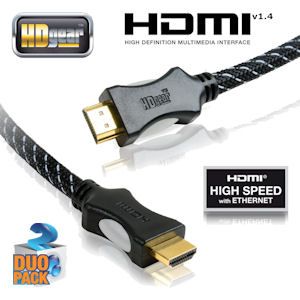 iBood - HDGear High Speed HDMI v1.4 Kabels 2 meter Gold-Plated DuoPack