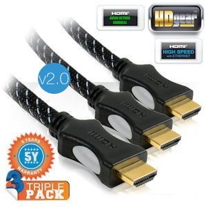 iBood - HDGear High Speed v2.0 HDMI Kabels 2 meter Gold-Plated Triplepack