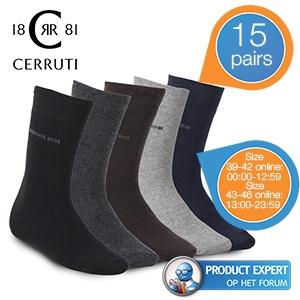 iBood Health & Beauty - 15 paar Cerruti 1881 business sokken, maat 39-42 (multi pack, assorti geleverd)