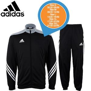 iBood Health & Beauty - Adidas Sereno14 trainingspak zwart/zilver/wit, maat M ? online: 09:00-12:59