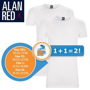 iBood Health & Beauty - Duopack Alan Red basic heren T-shirts ronde hals ? Wit in maat M (online van 19:00-23:59)