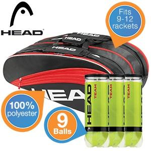 iBood Health & Beauty - Head Core tennistas + 9 ITF-goedgekeurde tennisballen