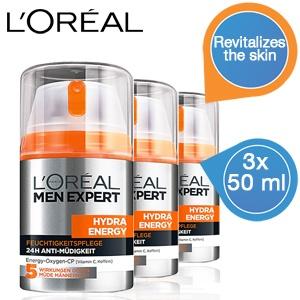 iBood Health & Beauty - L'Oreal Men Expert Hydra Energetic dagcrème, 3x50ml (multi pack)