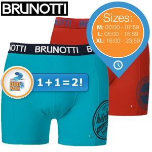 iBood Health & Beauty - Stijlvolle Brunotti Settim boxershorts; 2-pack (rood en blauw) maat XL - online van 16:00 - 23:59
