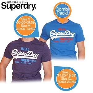 iBood Health & Beauty - Superdry Vintage Logo Tri-Colour Entry T-shirts in twee kleuren, maat L ? online: 14:00-19:59