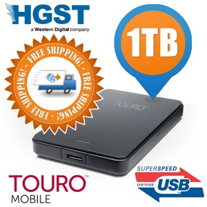 iBood - HGST Touro Mobile USB 3.0 gevoede schijf met 1 TB