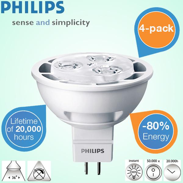 iBood Home & Living - 4-pack Philips LED spotjes