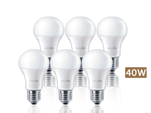 iBood Home & Living - 6x Philips LED Lampen E27, 40W/60W