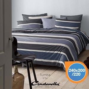 iBood Home & Living - Cinderella Dekbedovertrek Lits Jumeaux Tumba Grey 240x200/220