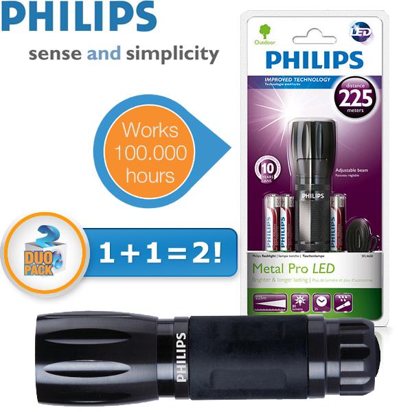 iBood Home & Living - Duopack Philips LED zaklantaarns!