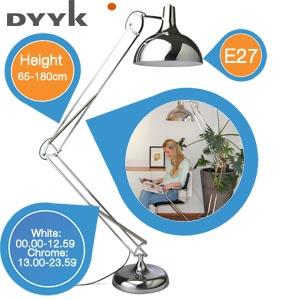 iBood Home & Living - DYYK vloerlamp XXL model Jipp, chroom (online: 13.00-23.59)