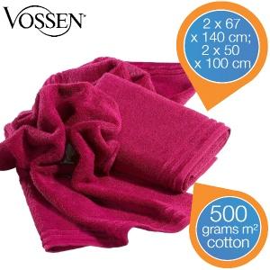 iBood Home & Living - Vossen 4-delige handdoekenset, Cranberry (online: 00:00 - 11:59)