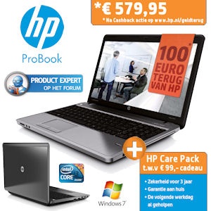 iBood - HP ProBook Notebook PC met € 100 cashback en 3 jaar garantie aan huis!