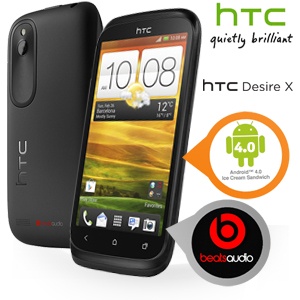 iBood - HTC Desire X Android 4.0 Smartphone-zwart met Beats Audio