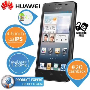 iBood - Huawei Ascend G510 Android 4.1 Smartphone €159,95 met €20 Cashback = €139,95!