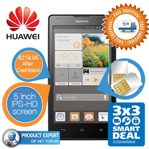 iBood - Huawei Ascend G700 Smartphone €219,95 na €20 cashback + 3x3 Smart deal